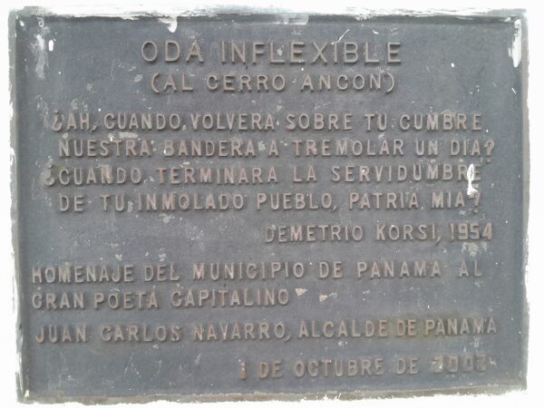A plaque in spanish describing the location of an ineligible person.